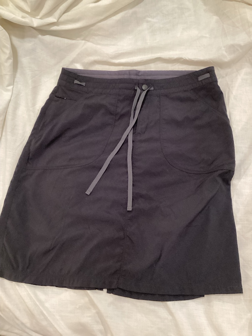 Utility skirt Drawstring A-Line Skirt in Black ex pockets black